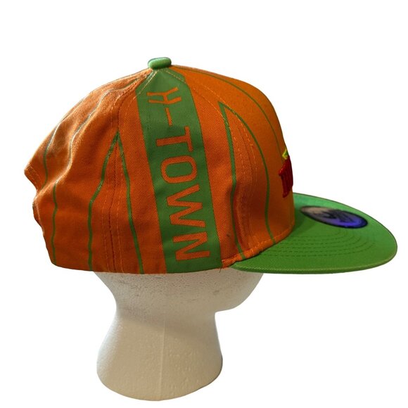 Pitbull Houston One Size Fits Most snap back orange green trucker hat flaw - Picture 6 of 11
